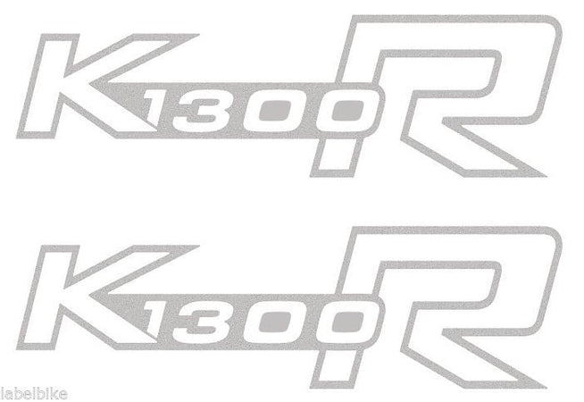 2 ADESIVI SERBATOIO per MOTO BMW K1300R K1300 STICKERS K 1300 R ARGENTO 14x4