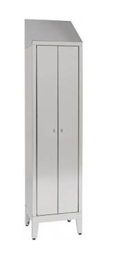 Armadietto per spogliatoio acciaio inox AISI 304 ad 1 posto a 2 ante cm. 50x40x215h