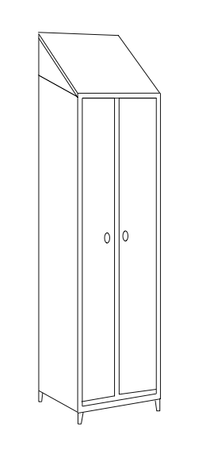 Armadietto per spogliatoio acciaio inox AISI 304 ad 1 posto a 2 ante cm. 50x40x215h
