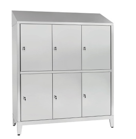Armadietto sovrapposto in acciaio inox AISI 304 a 6 posti cm. 120x40x215h