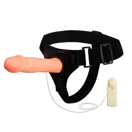 Strap on dildo indossabile cavo morbido da uomo per lui vibrante con vibrazione cm 18 x 4