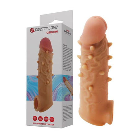 Prolunga fallica realistica in silicone con protuberanze stimolatori in rilievo