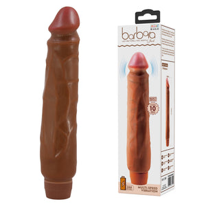 Vibratore dildo realistico anale vaginale vibrante marrone 260 mm