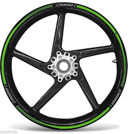 KIT STRISCE ADESIVE VERDI compatibili per CERCHI 17 MOTO KAWASAKI Z1000 Adesivi