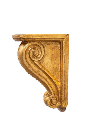 Biscottini Mensola a muro in legno finitura foglia oro anticato Made in Italy dimensioni