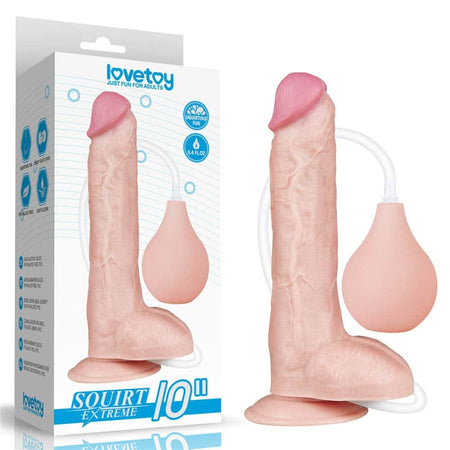Dildo realistico gigante estremo rosa carne da 25 cm con squirting eiaculazione schizzante e ventosa