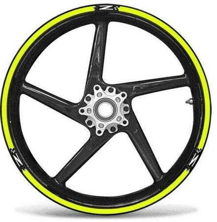 KIT STRISCE ADESIVE compatibili per CERCHI 17 MOTO NAKED KAWASAKI Z GIALLO FLUO