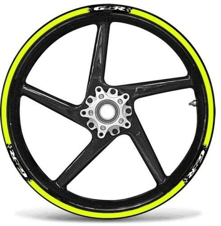 KIT STRISCE ADESIVE compatibili per CERCHI 17 MOTO SUZUKI GSR - GIALLO FLUO