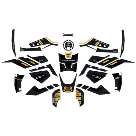 Kit completo Adesivi 3D protezioni compatibili con moto Suzuki V-Strom 1050 Oro