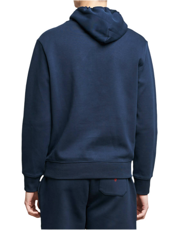 Felpa Ralph Lauren Uomo Navy Con Cappuccio in 100% Cotone Felpa Con Logo