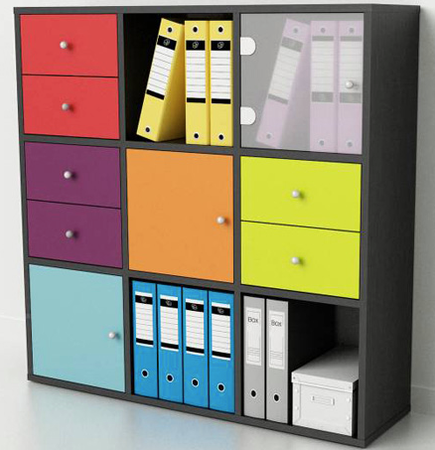 Libreria a giorno sovrapponibile a 6 caselle a scalare cm. 104,1x29,2x103,9h