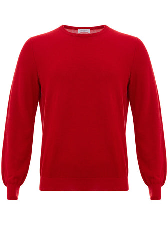Gran Sasso Maglia Girocollo Rossa in Cotone da uomo