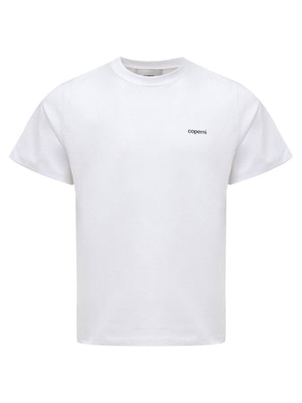 COPERNI T-Shirt in Bianco Ottico con Logo Coperni da donna