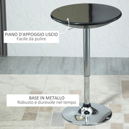 Tavolo da Bar 61x76-98cm Nero KL5835-505BKKL5 , soggiorno salotto bar pub longe bar basso nero bianco marrone grgio design moderno sala moderno alto divano rotondo