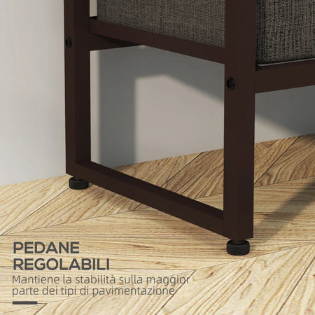 Appendiabiti da Terra con Asta, 3 Cassetti e Ripiani, in Legno MDF e Acciaio, 58.5x30x178 cm, Marrone JH3850-296V00RBJH3