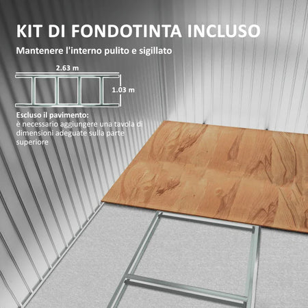 casetta utensili attrezzi esterno giardino casa armadio capanno box deposito 277x195x192cm, Verde FY9845-031GNFY9