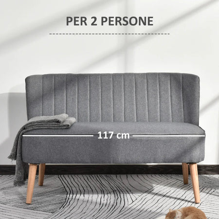 Divano 2/3 Posti 117x57x77 Grigio Chiaro EW2833-524V04GYYT2 , soggiorno salotto angolare ad angolo nero bianco marrone beige basso contenitore clic clac design moderno letto divani sala studio ufficio grande