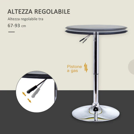 Tavolino br Tavolo Rotondo  63x67-93cm JK902-0071LK9 , soggiorno salotto bar pub longe bar basso nero bianco marrone grgio design moderno sala moderno alto divano
