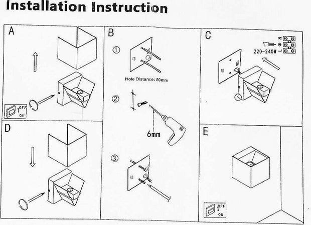 6W Lampada COB LED Cubo Applique Parete 220V Luce Biemissione 600lm Regolabile IP65 Illuminazione/Illuminazione per esterni/Lampade da parete Zencoccostore - Formia, Commerciovirtuoso.it