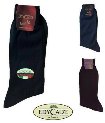 6x Calze Corte Uomo Tinta Unita 6 Paia Calza Uomo Corta Edy Calze 100% Cotone Filo Di Scozia 6 Paia Art.50/1 Rasato Edy Calza