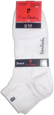 6X Calzini Unisex Pierre Cardin Tinta Unita 6 Paia Calze Corte Sportive Casual in Cotone Art. PC 200/500 QUARTER