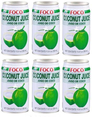 6x Foco Coconut Juice 350ml Succo Di Cocco Gusto Dolce Da Vere Noci Di Cocco Bevanda Rinfrescane