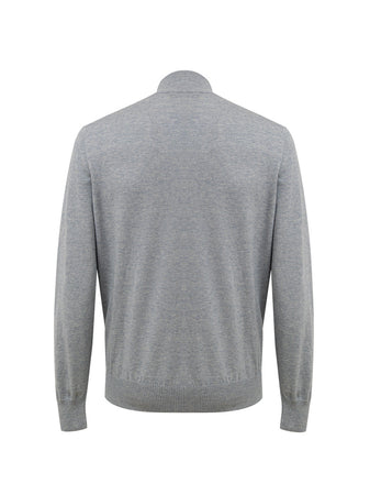 Gran Sasso Maglia Grigia con Zip a Manica Lunga da uomo