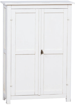 Biscottini Stipetto Country in legno massello di tiglio finitura bianca anticata L68xPR25xH98 cm. Made in Italy