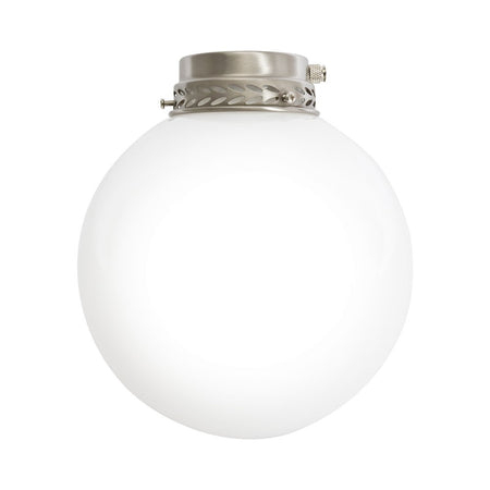 Kit Luce Vetro Bianco Sfera Piccola Con Portalampada Cromo Lucido