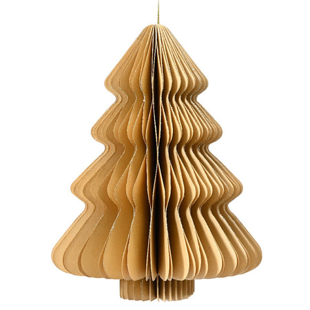 Alberello di Natale colore sabbia in carta , decorazione natalizia