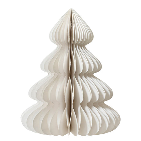 Alberello di Natale bianco in carta con glitter, decorazione natalizia