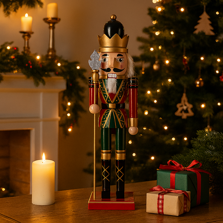 Soldatino di natale schiaccianoci in legno per decorazioni natalizie