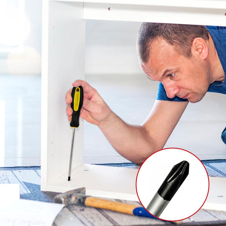 Set di cacciaviti composto da 3 pezzi a taglio e 2 pezzi a croce, con impugnatura antiscivolo