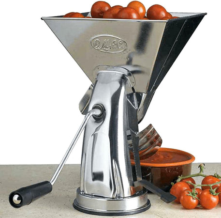 Passapomodoro manuale "Super Gulliver" in acciaio inox con rullo in alluminio