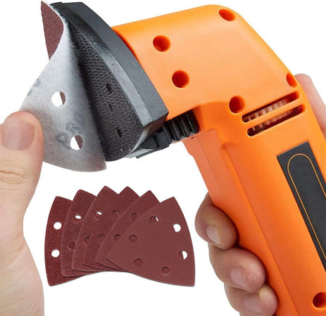 Foglio in carta abrasiva a delta adatta per levigatrice, confezione da 5 pezzi