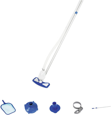 Kit di pulizia per piscina da 279 cm con spazzola aspirafango e retino