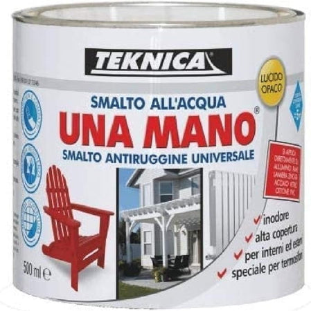 TEKNICA - UNAMANO SMALTO ALL'ACQUA ROSSO OPACO 500ML