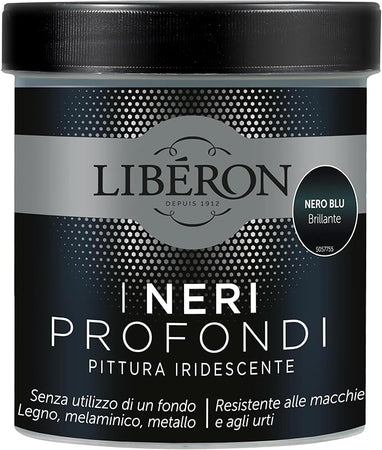 LIBERON - PITTURA IRIDESCENTE I NERI PROFONDI NUOVO NERO BLU BRILLANTE 500ML