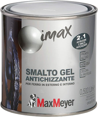 MAXMEYER IMAX - SMALTO DECORATIVO ANTICHIZZANTE 0,5 L GRIGIO GHISA GRANA FINE