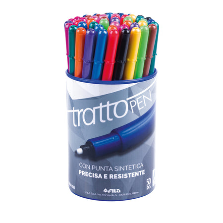 Barattolo 50 Pz Pennarelli Tratto Pen Colori Assortiti