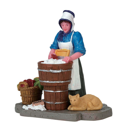 Personaggi per villaggio di Natale "Lavandaia" in poliresina