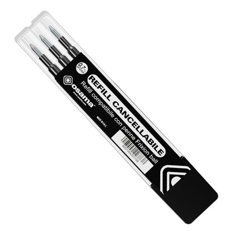 Set 3 Refill Inchiostro Gel Riscrivi Cancellabile 0,7Mm Nero Osama