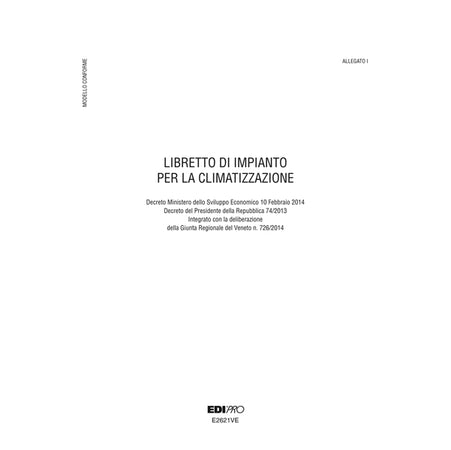 Libretto Impianto Climatizzazione Veneto 297X210Mm 48Pag E2621Ve Edipro
