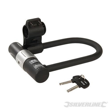 Lucchetto per bici ad arco in acciaio sicurezza 180 x 245 mm Silverline Silverline