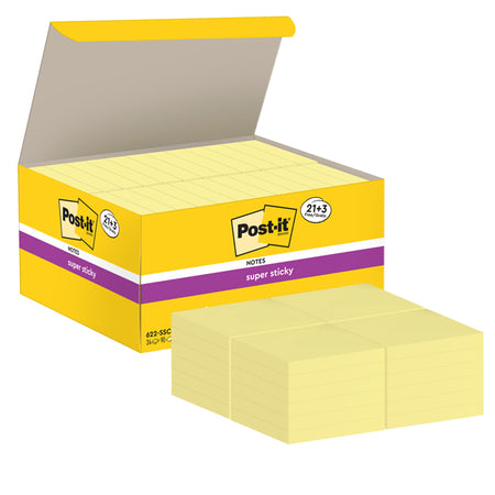 Value Pack 21+3 Blocco 90Fg Post-It Super Sticky Giallo Canary 47.6X47.6Mm