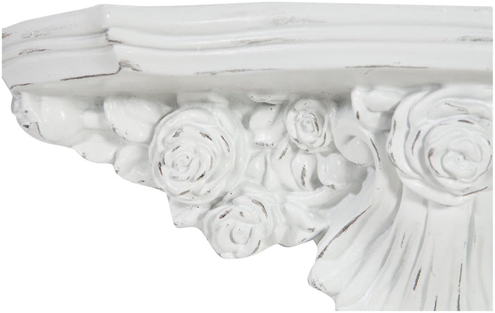 Biscottini Mensola in resina finitura bianca anticato L43xPR14xH14 cm