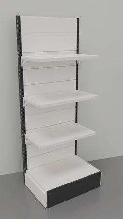 Scaffalatura in metallo verniciato a parete per arredo negozi cm. 80x50x200h