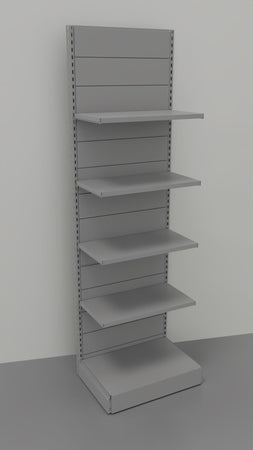 Scaffalatura da negozio a parete in metallo verniciato alluminio cm. 75x60x250h