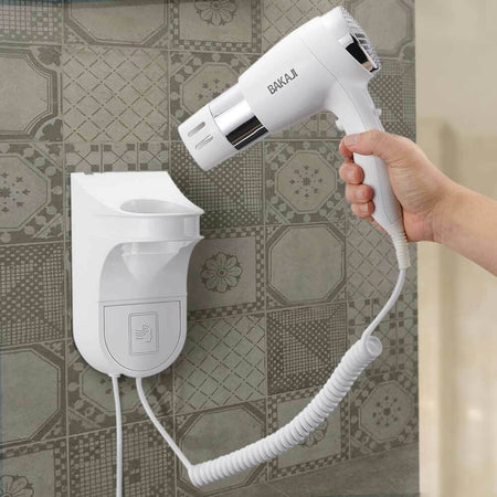 Asciugacapelli a Parete Muro 1600W Casa Hotel B&B Phon Asciuga Capelli 2Velocità