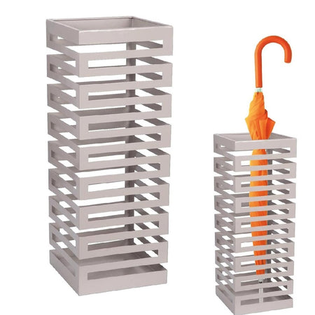 Porta Ombrelli Decorato H. 52 cm Metallo Verniciato Grigio Uso Interno Esterno